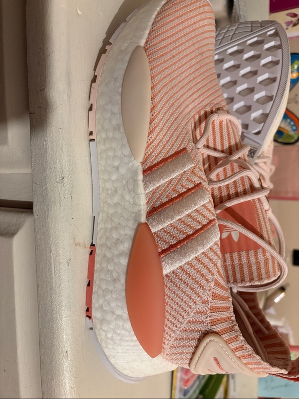 adidas Women's Sneakers White with Pink and Orange Accents